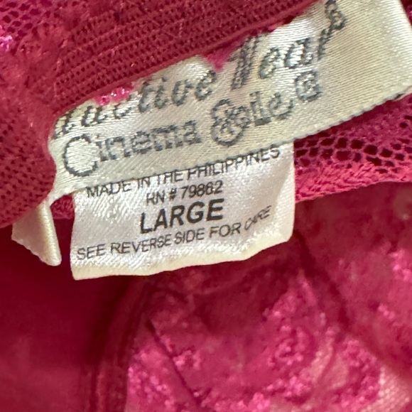 Seductive Wear By Cinema Etoile Night Gown Chemise Pink Lace Halter Slip Dress M - Picture 7 of 11